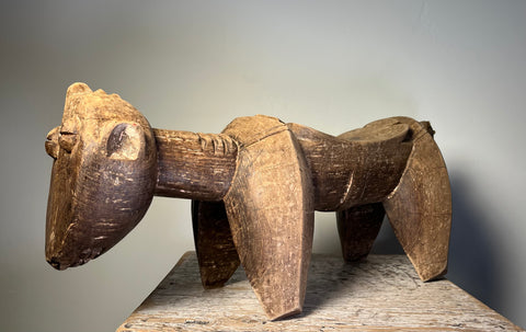 Vintage Senufo Carved Animal Stool. Hard Wood. Ivory Coast. 24” long.