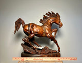 J. Chester Armstrong Sculpture. Stallion. 1992. Black Walnut. Signed. 21” Tall.