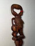 Vintage Walking Stick . Carved Lion. East Africa. Early 20th Century. 39” Tall.