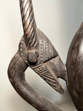 Bamana Chiwara Headdress, Mali. 32” Tall. Metal Detailing On Carved Wood.