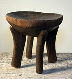 Vintage Senufo Stool. Hand Carved with Embedded Beads. 9” tall. Burkina Faso, West Africa.