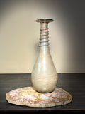 Murano Venetian Glass Scavo Vase w. Applied Glass Banding. Mid Century Modern.