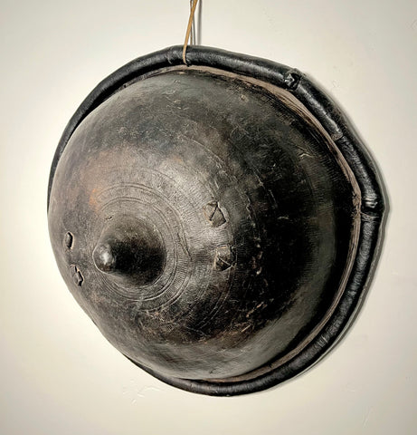 Oromo Warrior Shield.  Ethiopia. E. 20th Century. Hippopotamus Leather. 21” diameter X 10” deep
