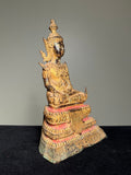 Bronze Buddha - Royal Attire. Gold Gilded. Thailand. Circa 1800. Statue. 7” Tall