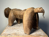 Vintage Senufo Carved Animal Stool. Hard Wood. Ivory Coast. 24” long.
