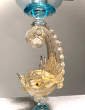 Murano Glass. Venetian Dolphin Candlestick.  Early 20th century.