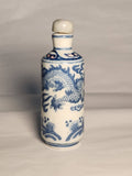 Blue and White Porcelain Snuff Bottle with Dragon, Late 19th or Early 20th