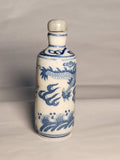 Blue and White Porcelain Snuff Bottle with Dragon, Late 19th or Early 20th