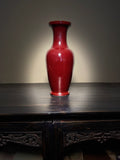 Chinese porcelain. Sang de Beouf vase. Oxblood. Flambé. 14.5” tall.