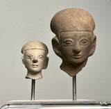 Pre-Columbian Guangala Clay Heads. Ecuador. Circa 300 AD.