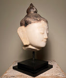 Buddha. Carved Alabaster. Life size. 18th Century. Burma.