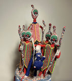 Beaded Crown. Yoruba. Nigeria. Royal Procession in multi colored beadwork.
