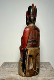 TAOIST Diety. Carved Wood. Red and Black Lacquer. China. Qing Dynasty. Mid. 19th Century.  17” tall.