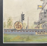 Railroad Watercolor Painting. The Lake Shore. New York Central Hudson Locomotive. #5427 LS-MS.