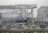 Railroad Watercolor Painting. The Lake Shore. New York Central Hudson Locomotive. #5427 LS-MS.