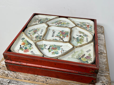 Antique Porcelain Famille Rose Sweet Meat Trays. Qing Dynasty. China.