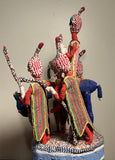 Beaded Crown. Yoruba. Nigeria. Royal Procession in multi colored beadwork.