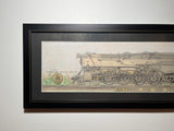 Railroad Watercolor Painting. Baltimore and Ohio Mountain Locomotive #5512. B&O Railroad.