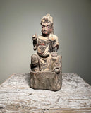 Taoist Diety . Guandi. Carved Wood. Late Qing Dynasty . S.China. 19th Century.