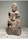 Taoist Diety . Guandi. Carved Wood. Late Qing Dynasty . S.China. 19th Century.