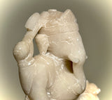 Seated Ganesha. Carved Alabaster. India Mid 20th Century.