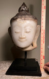 Buddha. Carved Alabaster. Life size. 18th Century. Burma.