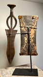 Kundu Ceremonial Knife with Scabbard. Congo. Authentic. Mid 20th century.