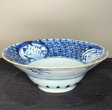 Antique Chinese Porcelain Bowl. Qing Dynasty. Blue & White.