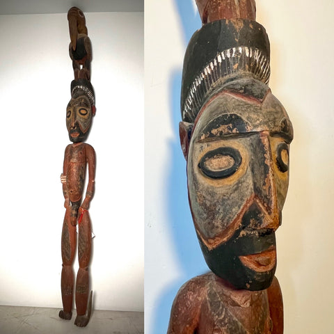 Ancestor Figure, Papua New Guinea Sepik River. Early 20th century. 55” tall.