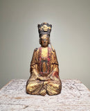 TAOIST Diety. Carved Wood. Red Lacquer and Gilding. Late Qing Dynasty. S.China. 19th Century.