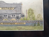 Railroad Watercolor Painting. The Lake Shore. New York Central Hudson Locomotive. #5427 LS-MS.