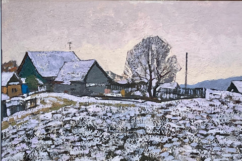 Nikolai Efimovich Timkov. “Winter Field” Painting On Board. 1965.