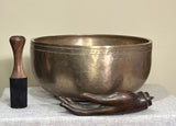 Vintage, Very Large Singing Bowl w. Inscription. Nepal. Mid 20th C.