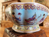 Vintage Exquisitely Detailed Famille Rose Square Footed Bowl 1960's
