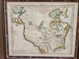 Revolutionary Period Antique Map Of America, 1772, M de Vaugondy