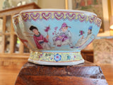 Vintage Exquisitely Detailed Famille Rose Square Footed Bowl 1960's