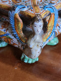A Exquisite and Fanciful Deruta Italian Majolica Salt Cellar,16th Century