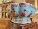 Vintage Exquisitely Detailed Famille Rose Square Footed Bowl 1960's