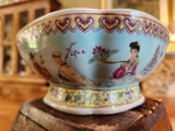 Vintage Exquisitely Detailed Famille Rose Square Footed Bowl 1960's