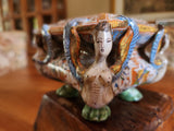 A Exquisite and Fanciful Deruta Italian Majolica Salt Cellar,16th Century