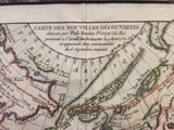Original 18th Century Map Japan, Alaska, Artic and West Coast. Carte Des Nouvelles Decouvertes dressee par Phil. Buache
