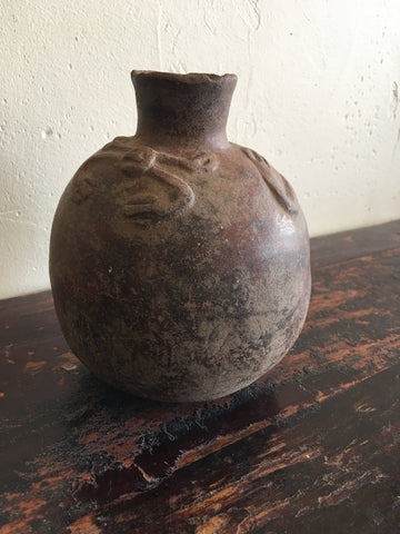 Rare Costa Rican Polychrome Globular Pottery Jar