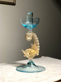 Murano Glass. Venetian Dolphin Candlestick.  Early 20th century.