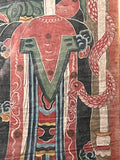 Strange Imports Taoist Art Lingbao Tianzun Heavenly Lord of Spiritual Treasures A Framed Taoist Temple Painting. Yao Culture Southern China 19th century. One of the Three Pure Ones associated with yin and yang, responsible of the sacred book.