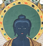 Bhaiṣajyaguru - Medicine Buddha Guruparampara Thangka. Gangtey Monastery, Bhutan.