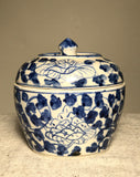 Vintage blue and white Lidded Jar