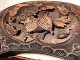 Antique Lintel Carving. Chinese Boar. 19th century.