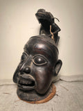 Bamileke or Bamun Helmet Mask Bronze Cameroon