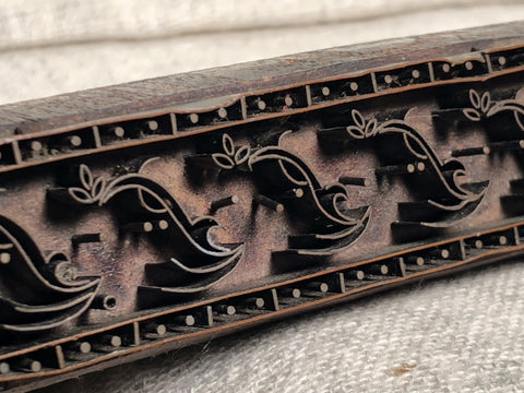 Carved Wood.  Batik Stamp Block.  Beautiful , thick all wood carving.  Printing block used in the decoration of Sari.   India, 20th c. 