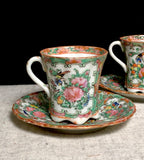 Antique Chinese Famille-Rose Cup and Saucer - pair. Qing Dynasty.